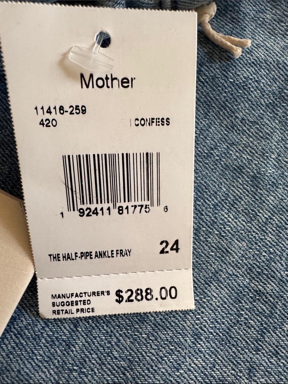 MOTHER Light Blue Wide-Leg Frayed Hem Jeans - Picture 3 of 8